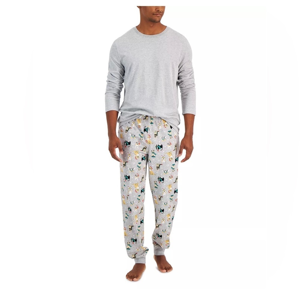 Matching Men's Holiday Dogs & Cats Mix It Family Pajama Set